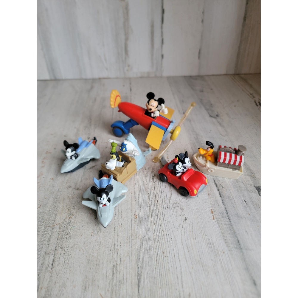 Disney AS IS airplane Mickey‎ mouse Goofy Minnie mouse playset toy figure